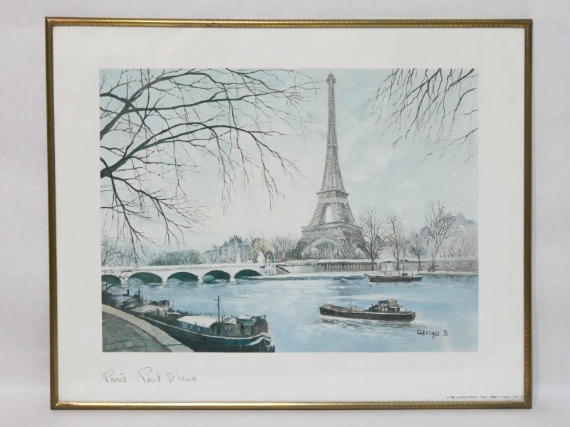 Винтажный постер-картина Мост Иена Франция 1982 г