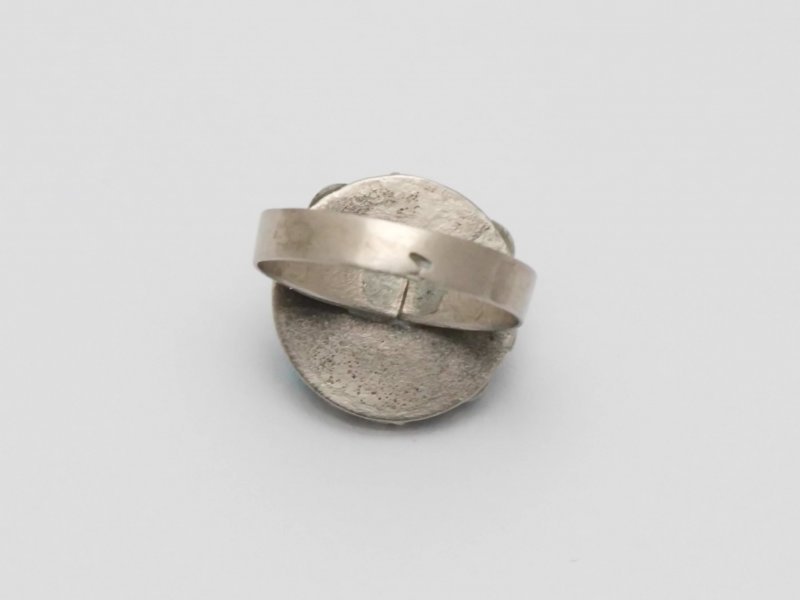 Кольцо из мельхиора со вставкой бирюзы СССР Армения 70-е — 3